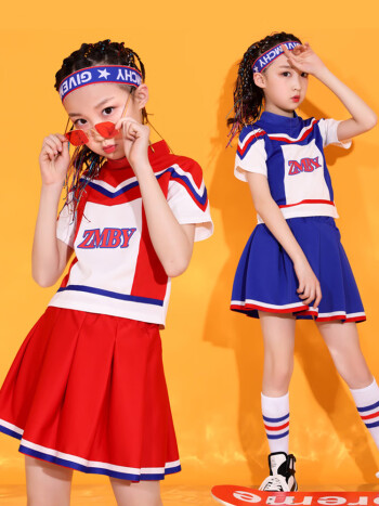 橙央儿童啦啦队啦啦操演出服拉拉队小学生比赛运动会幼儿舞蹈表演服装
