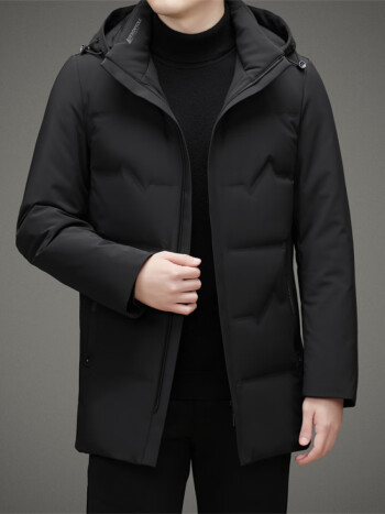 优衣库uniqlo2023男装中长款羽绒服秋冬男士加厚可拆卸帽羽绒服青年