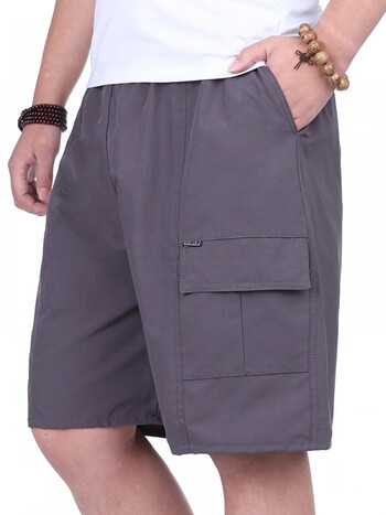 magimobo夏季新款爸爸装裤子中老男士五分裤夏装薄休闲短裤中男装口袋