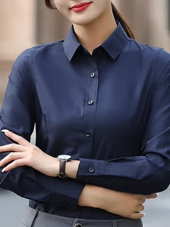 dgpz衬衫女春韩版商务休闲正装ol通勤女士衬衣打底衫显瘦工装面试服