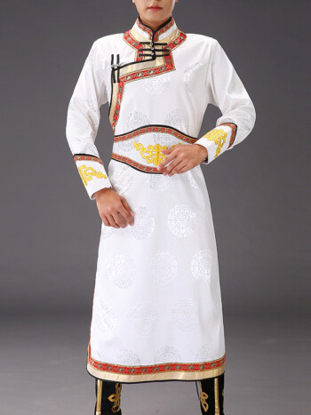 服装蒙古服装男士蒙族传统长袍少数民族服男舞台表演服成人刺绣蒙古袍