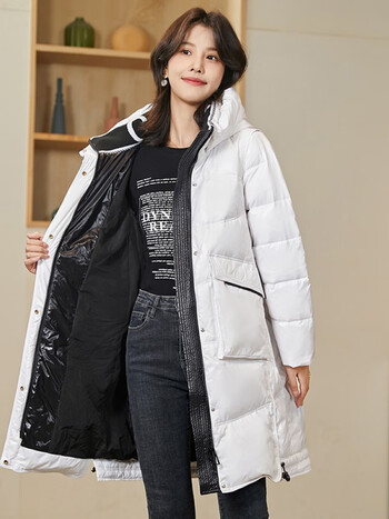 冬季新款女装韩版时尚百搭宽松显瘦小个子羽绒外套女白色s建议85115斤