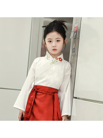 迪士尼disney儿童马面裙女童汉服国潮古风儿童唐装女孩连衣裙古装日常