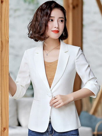 dgpz中袖小西装女新品免烫抗皱小西服商务休闲正装短外套职业通勤女装