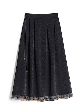 香云纱半身裙女时尚减龄夏装2022年真丝子高腰显瘦桑蚕丝黑色xl建议90