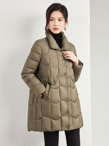 foollcoo轻奢品牌羽绒服秋冬季新款舒适时尚大衣中长款百搭气质女装