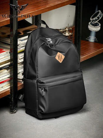 奢侈双肩书包男新款韩版背包男女牛津帆布旅行大容量双肩背包黑色默认