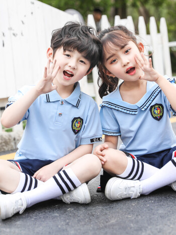 迪士尼disney小学生校服夏装运动套装儿童老师夏季短袖毕业班服幼儿园