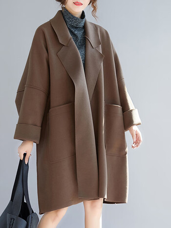 新款气质减龄大衣巨显瘦上衣胖mm风衣外套咖啡色大码4xl250300斤可穿