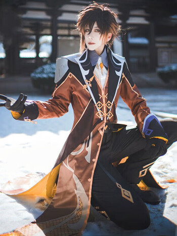 爵思朗原神cos服钟离cos全套制服游戏套装cosplay服装男 ja发 s