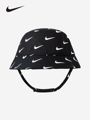 nike 耐克儿童渔夫帽男女童运动帽新款儿童潮流满印遮阳帽 正黑色 2t