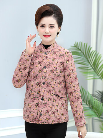 榄舍女装中老年妈妈冬装棉衣女新款驼绒棉袄秋冬季外套保暖棉服加绒