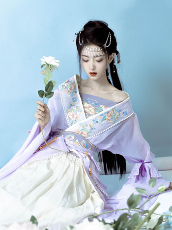 汉服唐装荟萃楼汉服女南北朝大袖襦绣花春夏八件套改良仙气需要混色