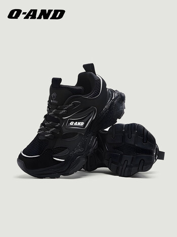 鞋女夏季透气网面运动鞋男女同款厚底增高百搭学生休闲跑步鞋黑色37