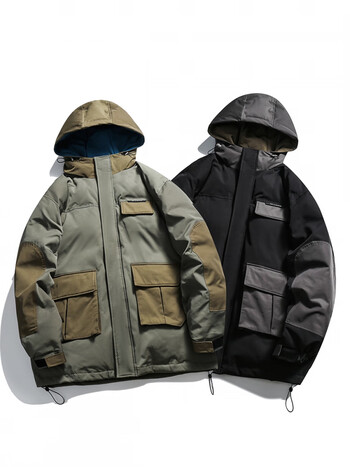 汤米伍德2022年连帽棉衣外套男冬季ins国潮工装加厚宽松潮牌棉服面包