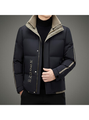 商场同款巴寶莉秋冬新款轻盈白鸭绒立领保暖休闲潮流羽绒服男士外套