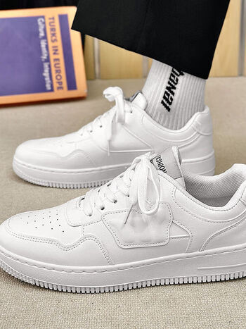 娂奾2023新款秋季男鞋潮流百搭小白鞋学生休闲运动潮鞋青少年白色板鞋