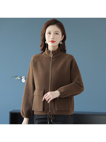 双面羊绒大衣女短款加肥加大码小个子2022年秋冬羊绒外套妈妈装上衣