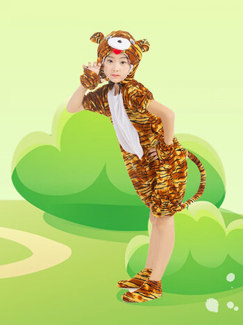 宝宝儿童动物小老虎演出服幼儿园卡通话剧虎宝宝舞蹈成人亲子表演服装
