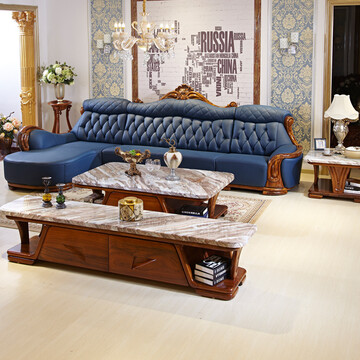 【京东商城】 索比亚 乌金木沙发 别墅沙发转角组合客厅 整装欧式大
