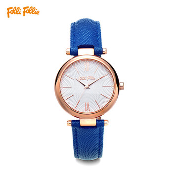 【京东商城】 follifollie芙丽芙丽 女士深蓝色镀玫瑰金石英手表情侣