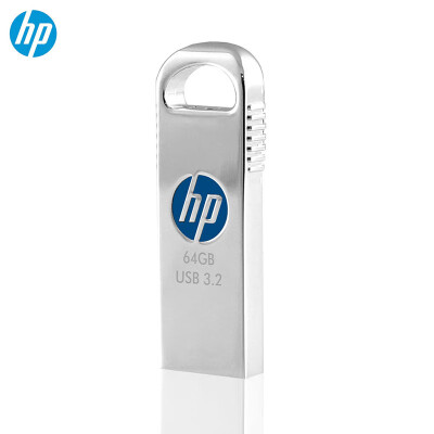 惠普（HP）64G USB 3.2 Gen 1 U盘 x306w 银色金属外壳 电脑车载商务办公高速学生优盘