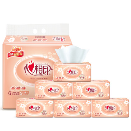 心相印抽纸 经典系列 2层180抽面巾纸*18包(小规格/新老包装随机发货)