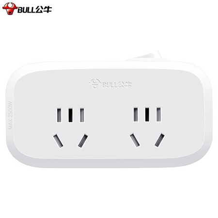 公牛(bull)gn-934k一转二排插无线插座多用插板墙壁扩展插孔转换插头
