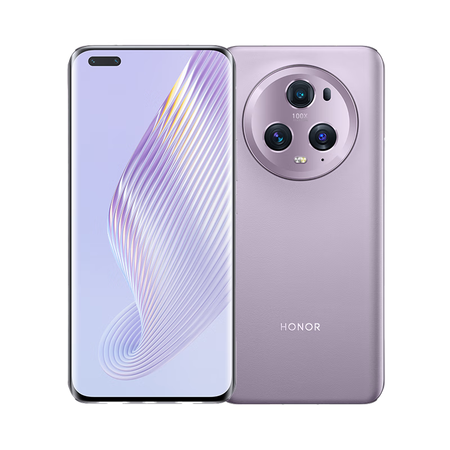 荣耀magic5pro新品5g手机高通骁龙8gen2悬浮流线四曲屏手机珊瑚紫8gb