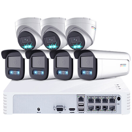 海康威视监控摄像头套装7路6t硬盘200万高清poe监控器摄像机室内室外