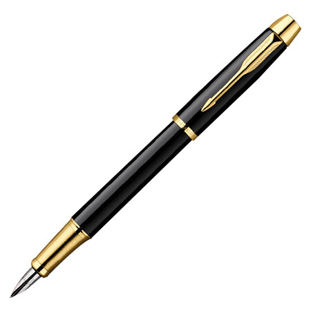 派克(PARKER) IM系列 纯黑丽雅金夹墨水笔/钢笔 男...