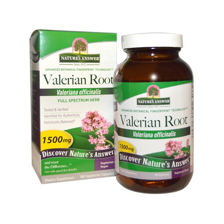 naturesanswer 缬草根素食胶囊 180 计数,1500 毫克