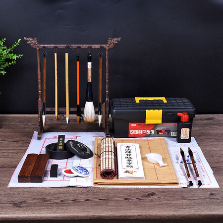 毛笔套装初学者高档专业全套软笔书法工具用具笔墨纸砚文房四宝专用小