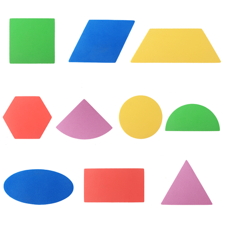 磁性长方形正方形圆形三角形梯形平行四边形教具学具磁性几何图形10片