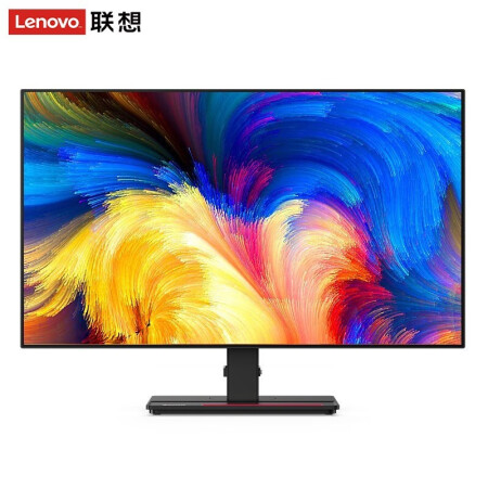 联想（lenovo）P27h-20 27英寸商用办公专业显示器 四边微边框/2K/Type-C90W反向充电/升降旋转/全面屏