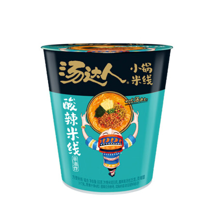 统一汤达人 酸辣米线 杯面 86g*12杯 整箱装 方便面速...