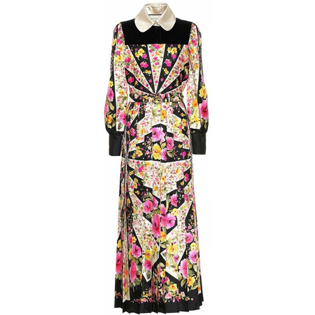 古驰gucci 奢侈品女装 花朵真丝连衣裙 图片色 it 42 / sm