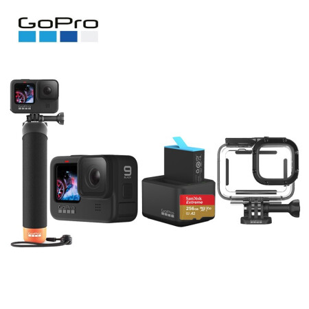 Goprogopro Hero9 Black Gopro Hero9 Black 5k运动相机vlog数码摄像机潜水冲浪 套装 含漂浮式把手 双充 电池 256g卡 防水壳 行情报价价格评测 京东