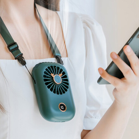 送女友男友 随身便携式迷你usb风扇运动头戴式手持折叠 【森林绿】三