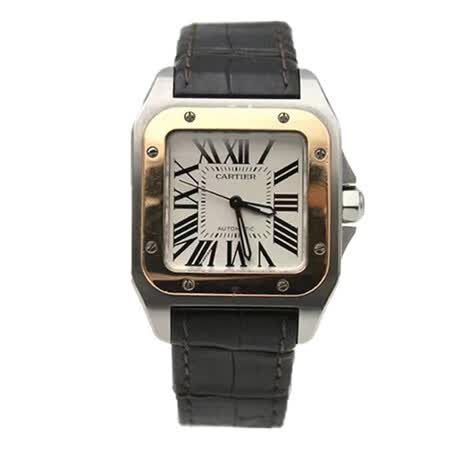 【二手95新】卡地亚/cartier 山度士系列18k玫瑰金自动机械手表 w2010