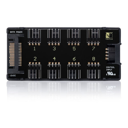 noctuanoctuanafh1机箱风扇集线器电脑台式机8路pwm温控sata供电1拖8