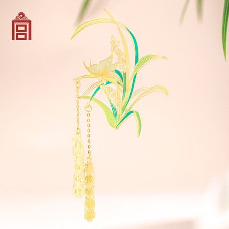 北京故宫文化服务中心十二月花神 艺术书签礼盒 故宫文创十二月花神 艺术书签金属书签故宫博物院学生开学季生日礼物伴手礼七月兰花