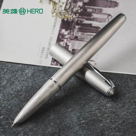 英雄（HERO）钢笔 鼎新100（14K）金尖钢笔高端金属拉...