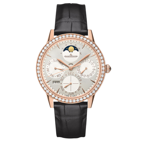 【二手95新】积家约会系列18k玫瑰金镶钻自动机械万年历男表3492420