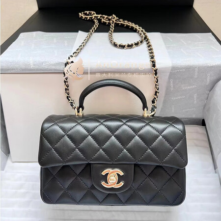 香奈儿（Chanel）限定女包大mini cf菱格纹手柄ha...