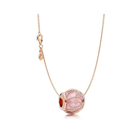 潘多拉(pandora)项链女玫瑰金色镂空吊坠母亲节礼物送妈妈 玫瑰金色