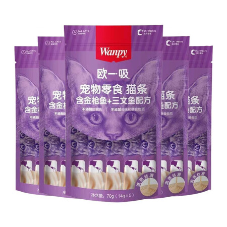 顽皮（Wanpy）猫条猫咪零食欧一吸全阶段湿粮包猫咪流质零食...
