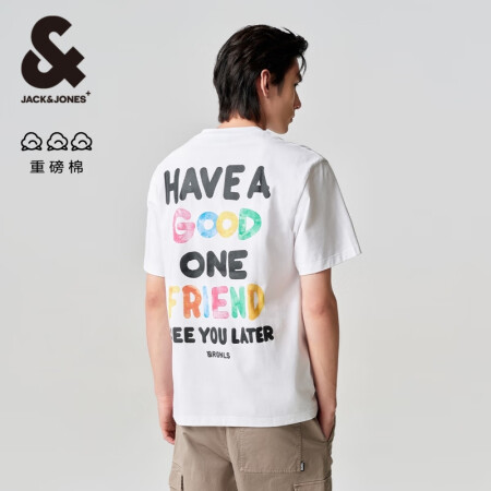 杰克·琼斯（JACK&JONES）夏季新款潮舒适字母情侣款半...