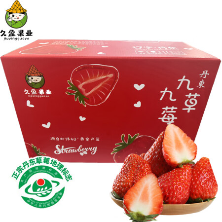 鑫久盈正宗丹东草莓99红颜奶油草莓孕妇水果现摘现发草莓礼盒5...
