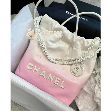 香奈儿（Chanel）24S女包22bag mini白色拼粉...